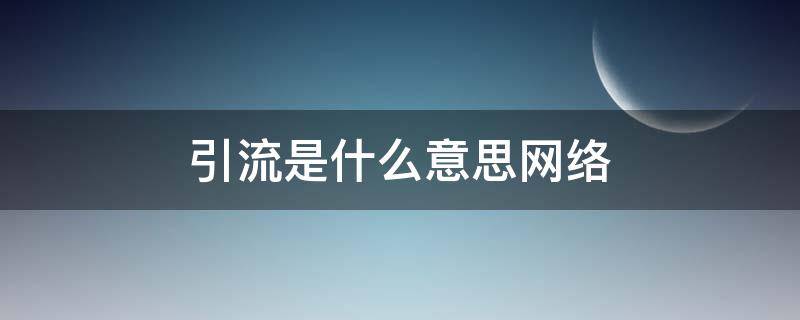 引流是什么意思网络（引流是什么意思网络用语英语）