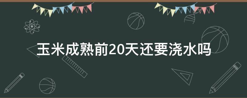 玉米成熟前20天还要浇水吗 玉米成熟前20天还要浇水吗为什么