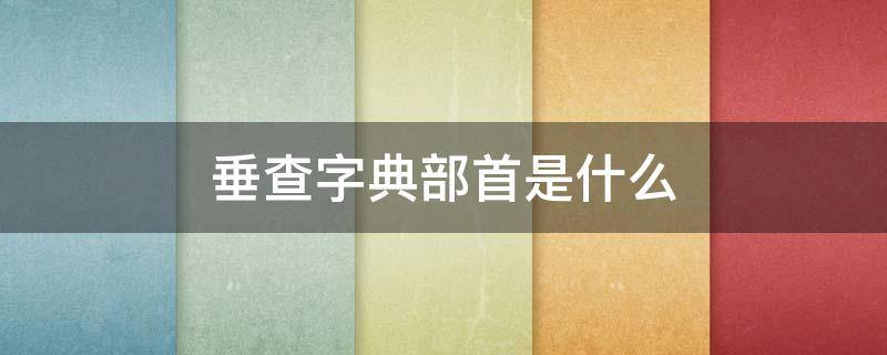 垂查字典部首是什么 垂查字典先查什么部