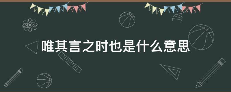 唯其言之时也是什么意思 唯其言之时也是什么意思为