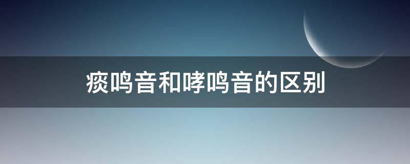 痰鸣音和哮鸣音的区别 痰鸣音和哮鸣音的区别是什么