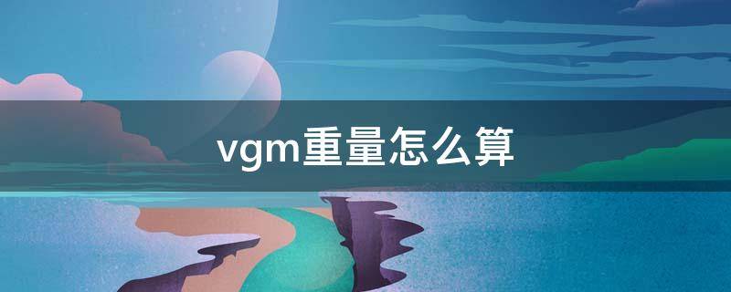 vgm重量怎么算（vgm重量是什么）