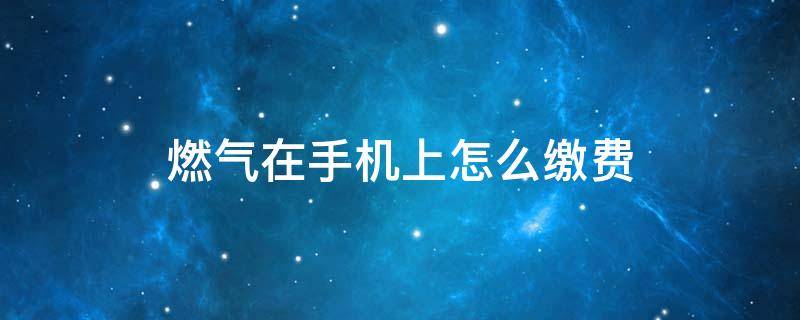 燃气在手机上怎么缴费 微信小程序交燃气费