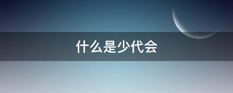 什么是少代会 什么是少代会代表