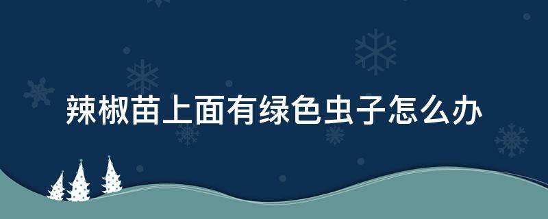 辣椒苗上面有绿色虫子怎么办（辣椒苗上面有绿色虫子怎么办,可以用花露水吗）