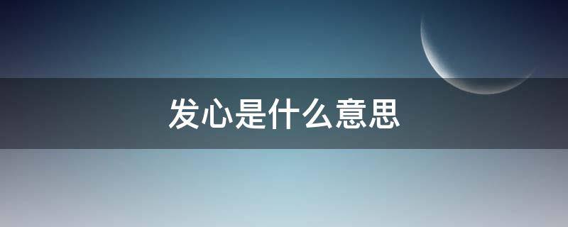 发心是什么意思