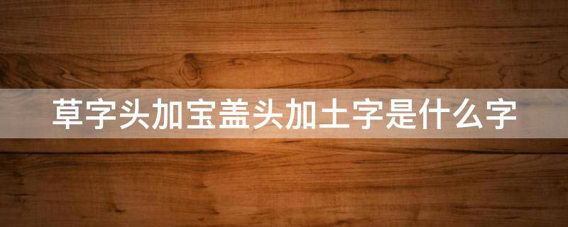 草字头加宝盖头加土字是什么字 草字头加宝字盖加土念什么