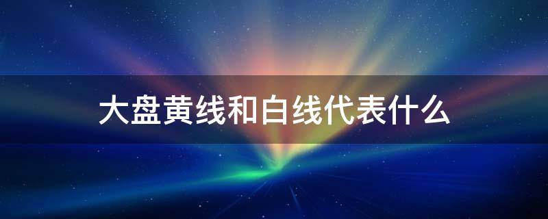 大盘黄线和白线代表什么 大盘黄线和白线代表什么意思啊