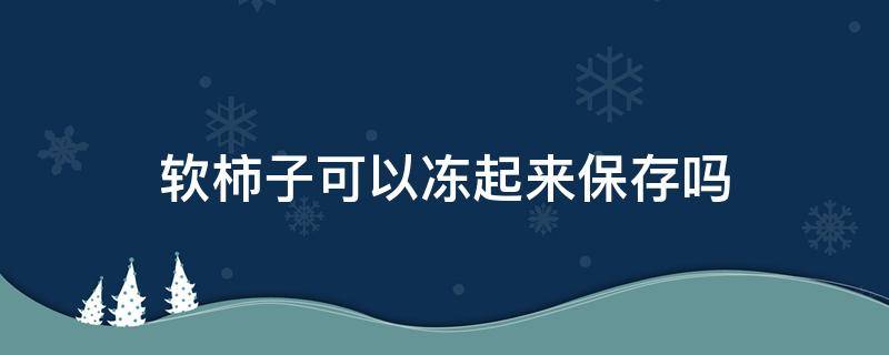 软柿子可以冻起来保存吗 软柿子可以冻起来保存吗为什么