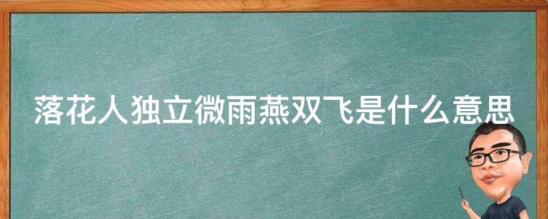 落花人独立微雨燕双飞是什么意思 落花人独立微雨燕双飞是什么意思作者