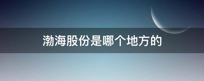 渤海股份是哪个地方的（渤海股份是哪个地方的公司）