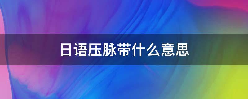 日语压脉带什么意思（日语小电影常用口语100句）