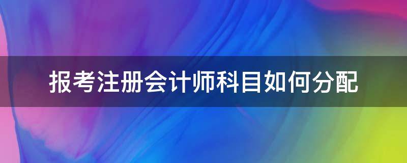 报考注册会计师科目如何分配（报考注册会计师科目如何分配费用）