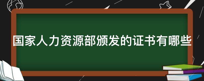 国家人力资源部颁发的证书有哪些 国家人力资源部颁发的证书有哪些等级