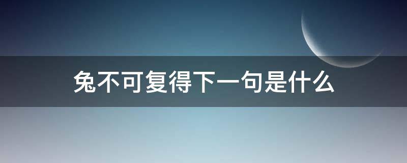 兔不可复得下一句是什么（兔不可复得是什么句式）