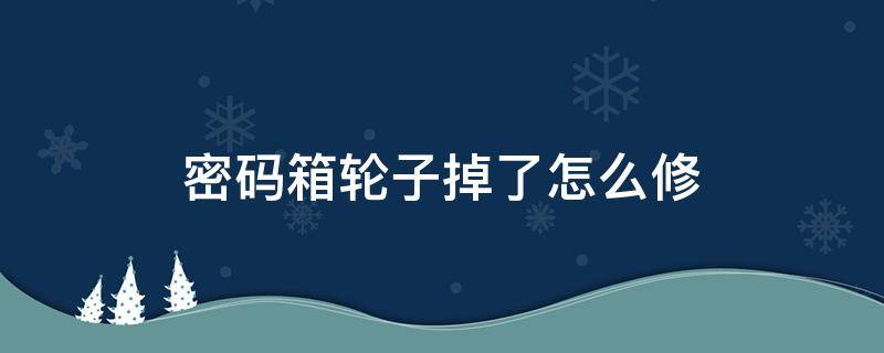 密码箱轮子掉了怎么修（密码箱的轮子掉了怎么修）