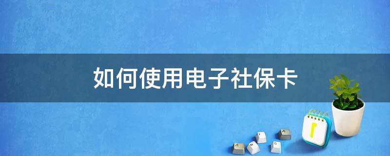 如何使用电子社保卡 如何使用电子社保卡缴费