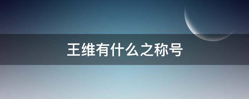 王维有什么之称号 王维还有什么称号