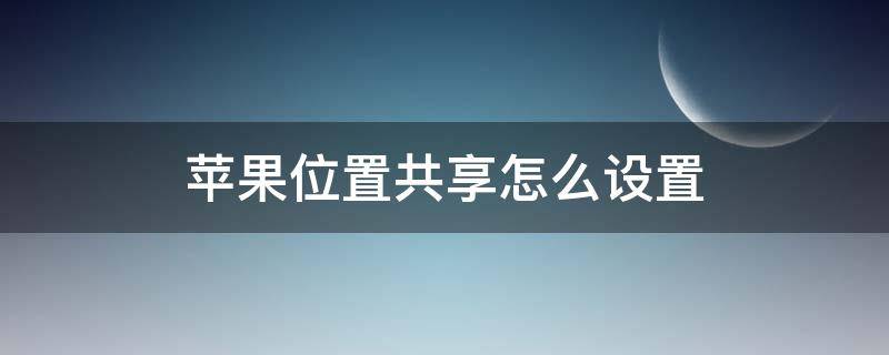 苹果位置共享怎么设置（苹果位置共享怎么设置对方名字）