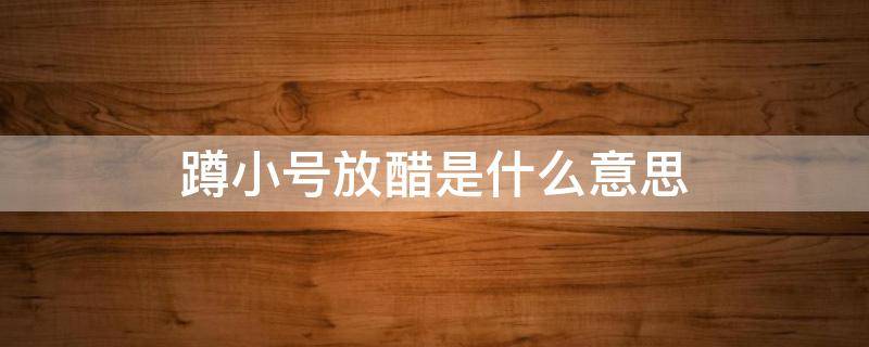 蹲小号放醋是什么意思 蹲小号为什么要放醋