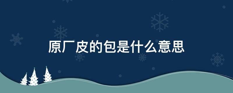 原厂皮的包是什么意思 原厂皮啥意思