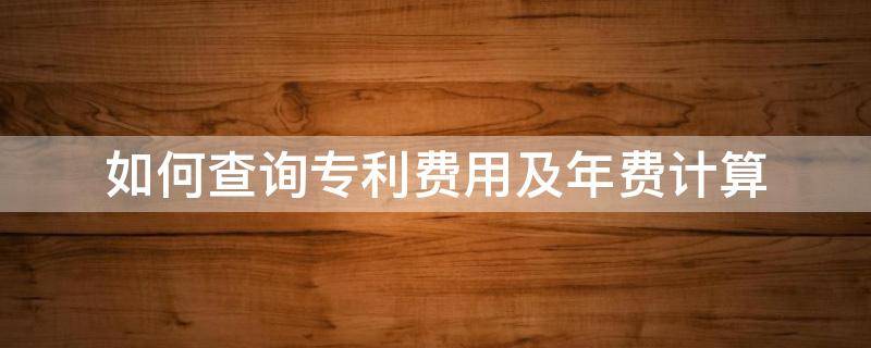 如何查询专利费用及年费计算（专利年费查询怎么看）