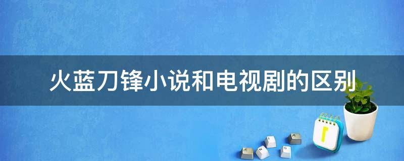 火蓝刀锋小说和电视剧的区别（火蓝刀锋是小说吗）