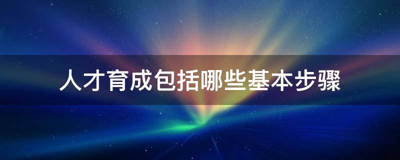 人才育成包括哪些基本步骤 人才育成的重点和具体方法