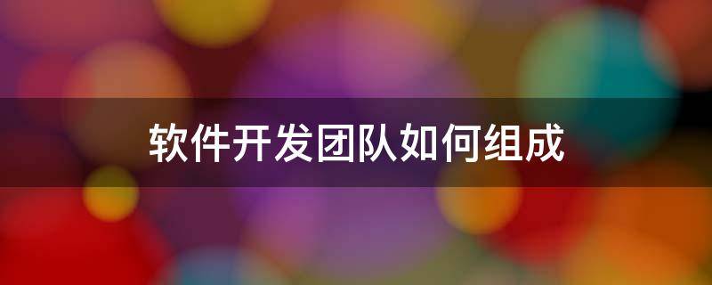 软件开发团队如何组成 一个软件开发团队有些什么分工