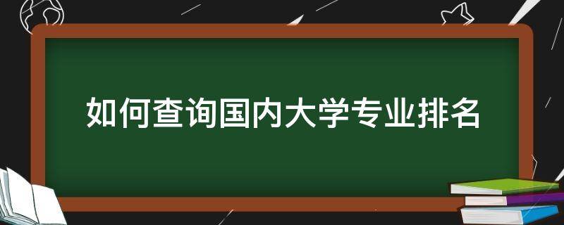 如何查询国内大学专业排名 在哪查大学专业排名