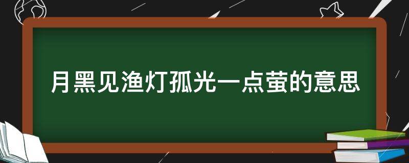 月黑见渔灯孤光一点萤的意思（月黑见渔灯孤光一点萤的意思画面）