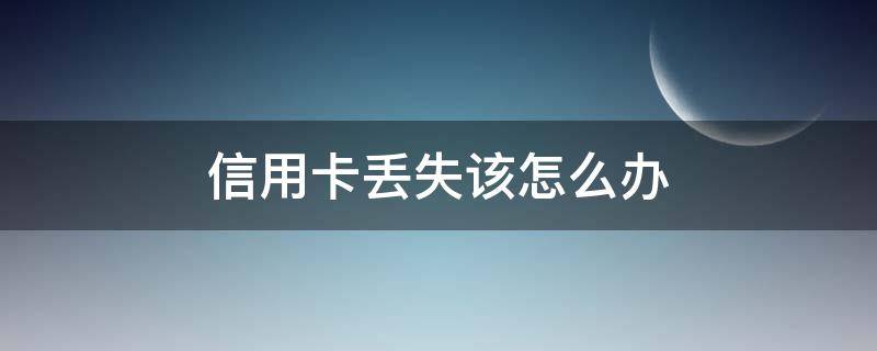 信用卡丢失该怎么办（银行卡信用卡都丢了怎么办）