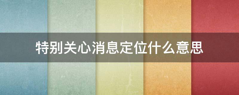 特别关心消息定位什么意思 特别关心消息定位什么意思呀