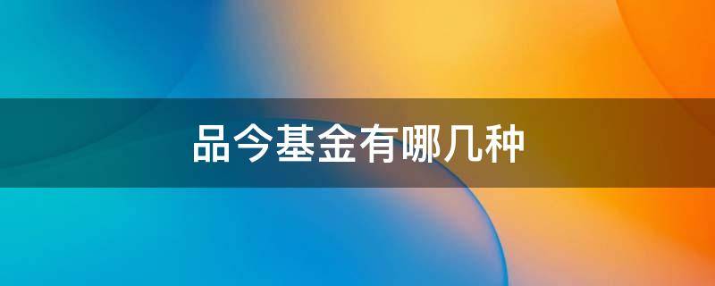 品今基金有哪几种（品今投资基金管理有限公司怎么样）