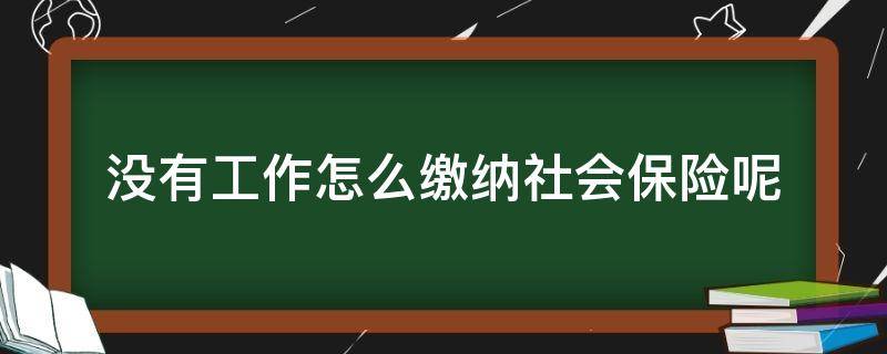 没有工作怎么缴纳社会保险呢（没有工作的如何交社保）