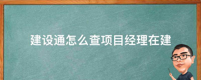 建设通怎么查项目经理在建（建造师做项目经理在哪里查看）