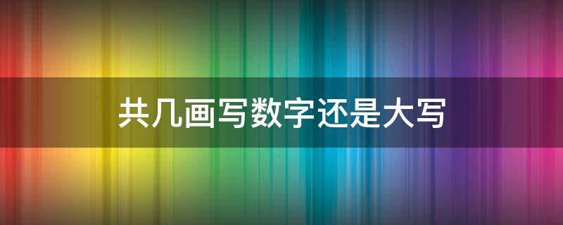 共几画写数字还是大写 共几画写数字还是大写用田字格写