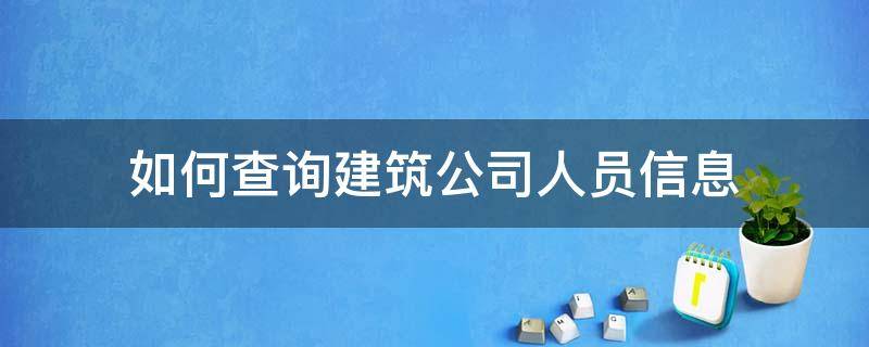 如何查询建筑公司人员信息（如何查询建筑公司人员信息情况）