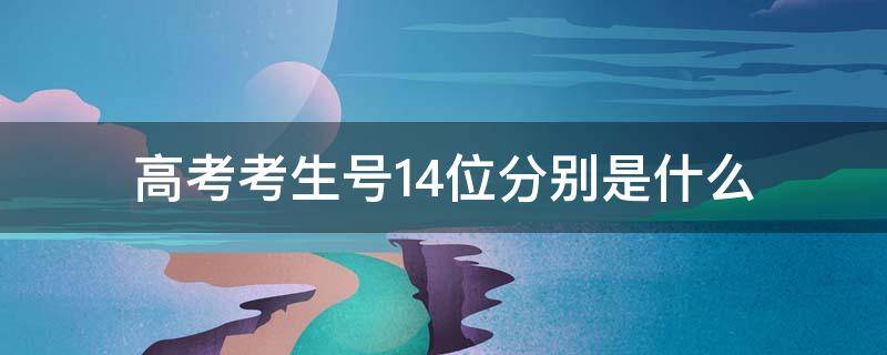 高考考生号14位分别是什么 陕西高考考生号14位分别是什么