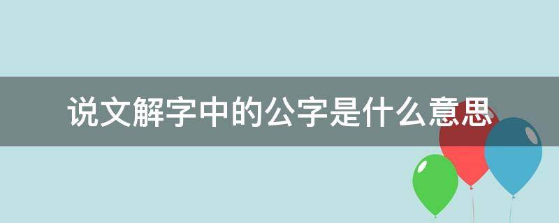 说文解字中的公字是什么意思（在说文解字中,公字是什么意思）