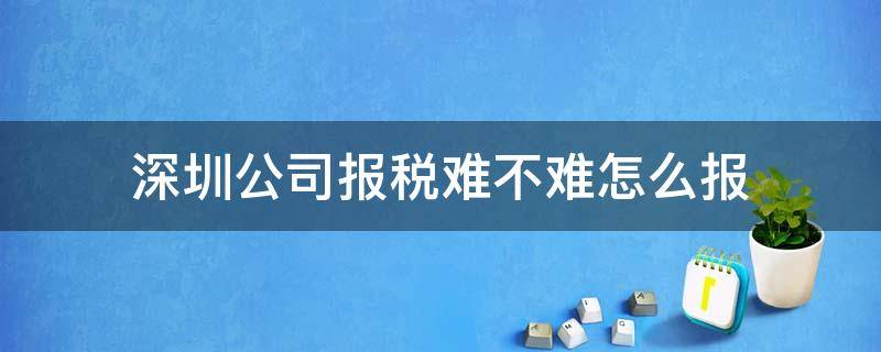 深圳公司报税难不难怎么报 深圳 报税