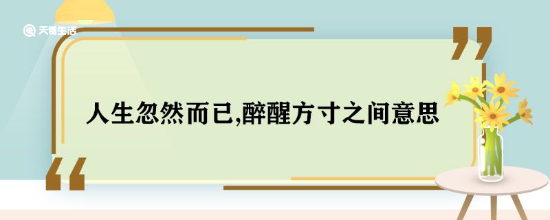 人生忽然而已,醉醒方寸之间意思 人生忽然而已,醉醒方寸之间什么意思