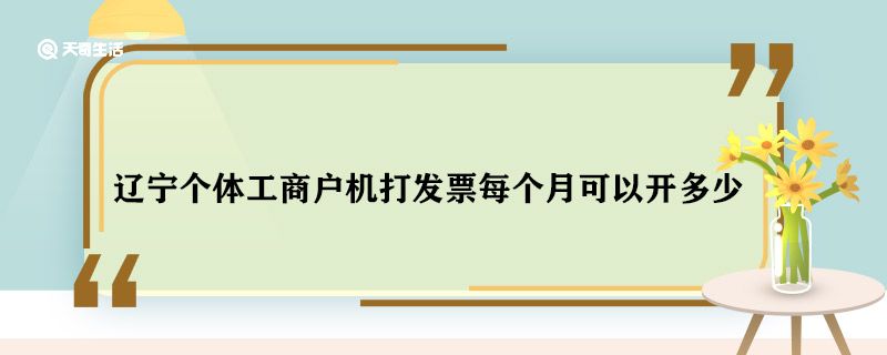 辽宁个体工商户机打发票每个月可以开多少 个体工商户机打发票每个月开多少