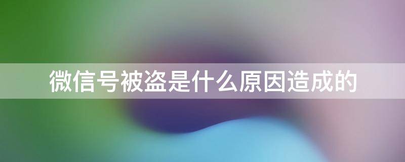 微信号被盗是什么原因造成的（微信号被盗一般是什么原因）